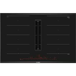 Foto van Bosch pxx875d67e inductie kookplaat met afzuigsysteem