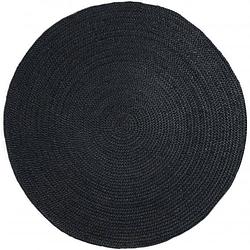 Foto van Rond vloerkleed jute zwart - 150 cm (m)