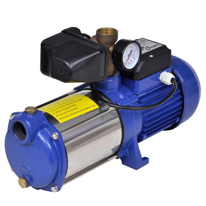 Foto van Jet pomp met waterdrukmeter 1300 w 5100 l/u blauw