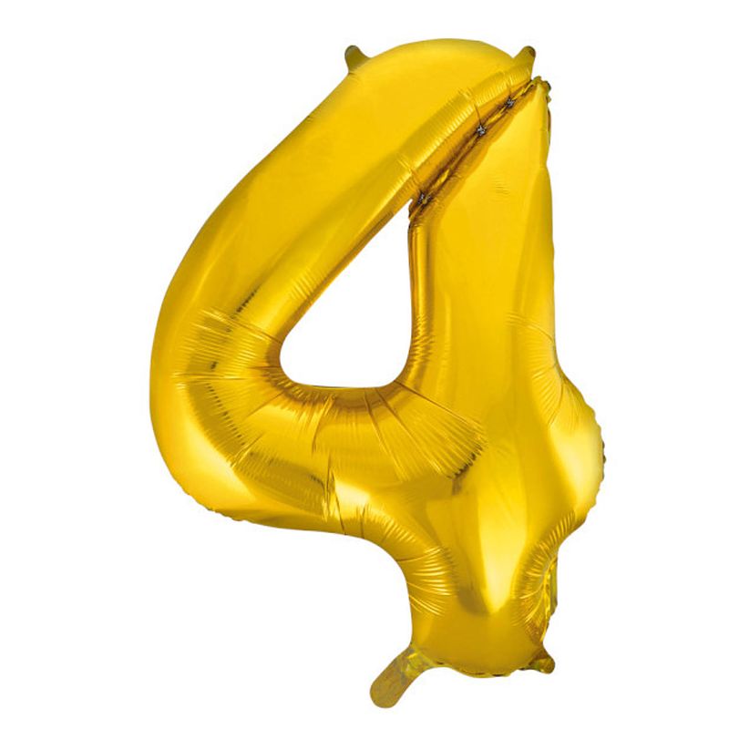 Foto van Wefiesta cijferballon 4 folie 86 cm goud