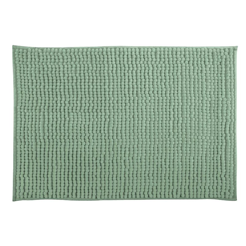 Foto van Msv badkamerkleed/badmat tapijtje voor op de vloer - groen - 40 x 60 cm - microvezel - badmatjes