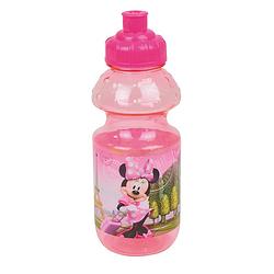 Foto van Disney minnie mouse drinkfles/drinkbeker/bidon met drinktuitje - roze - kunststof - 350 ml - schoolbekers