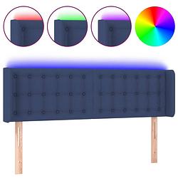 Foto van The living store hoofdbord - hoofdeinde - led-strip - blauw - 147 x 16 x 78/88 cm - usb-aansluiting