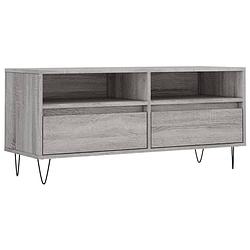 Foto van The living store tv-meubel - grijs sonoma eiken - 100 x 34.5 x 44.5 cm - opbergruimte en stabiel