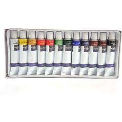 Foto van Acrylverf set met 12 kleuren tubes 12 x 12 ml hoge kwaliteit niet giftige rijke pigmenten perfect voor papier steen