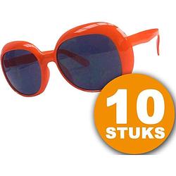 Foto van Oranje feestbril 10 stuks oranje bril partybril ""julie"" feestkleding ek/wk voetbal oranje versiering versierpakket