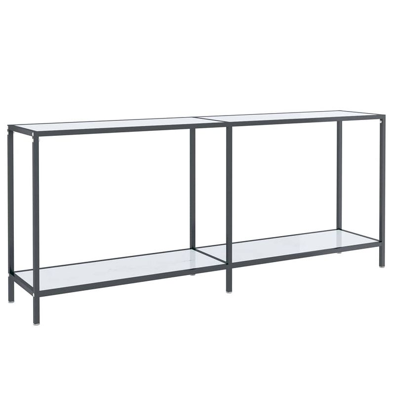 Foto van Vidaxl wandtafel 180x35x75,5 cm gehard glas wit