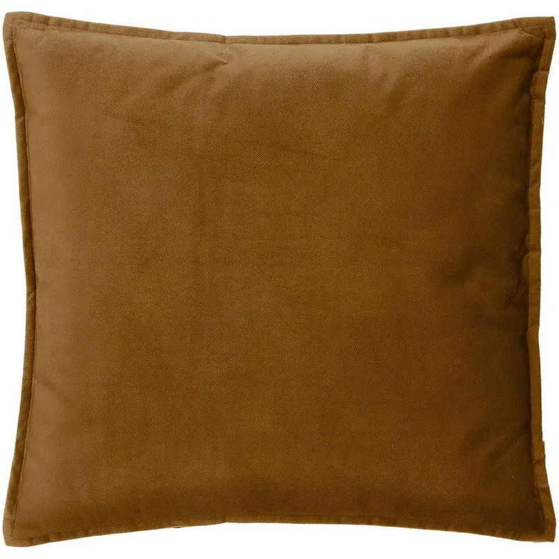 Foto van Bank/sierkussens huiskamer sophia - 45 x 45 cm - goud/bruin - polyester - met rits - sierkussens