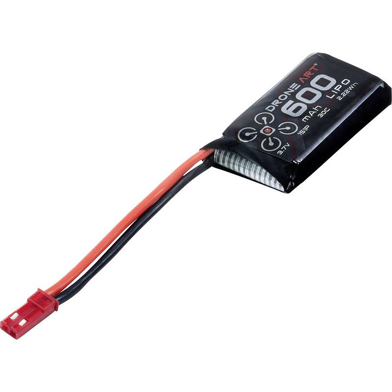 Foto van Droneart lipo accupack 3.7 v 600 mah aantal cellen: 1 30 c softcase bec-bus