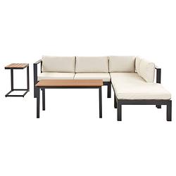 Foto van Beliani messina - loungeset-zwart-aluminium