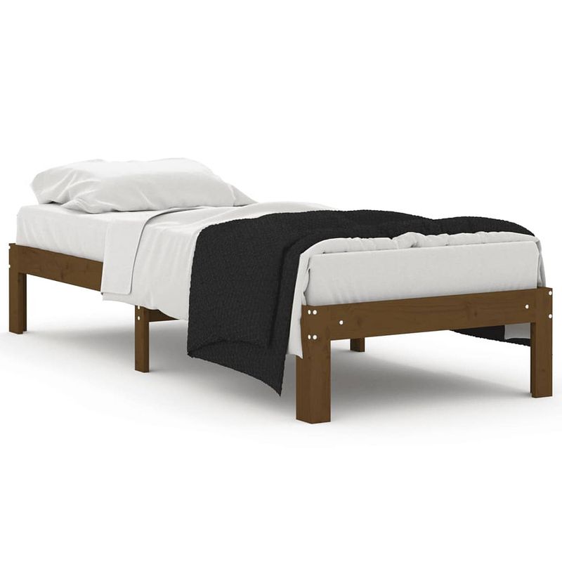 Foto van Vidaxl bedframe massief hout honingbruin 75x190 cm 2ft6 small single