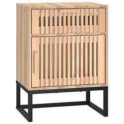 Foto van The living store nachtkastje scandinavisch design - hout - 40 x 30 x 55.5 cm