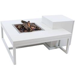 Foto van Enjoyfires vuurtafel ambiance vierkant wit-wit 90x90x35 cm