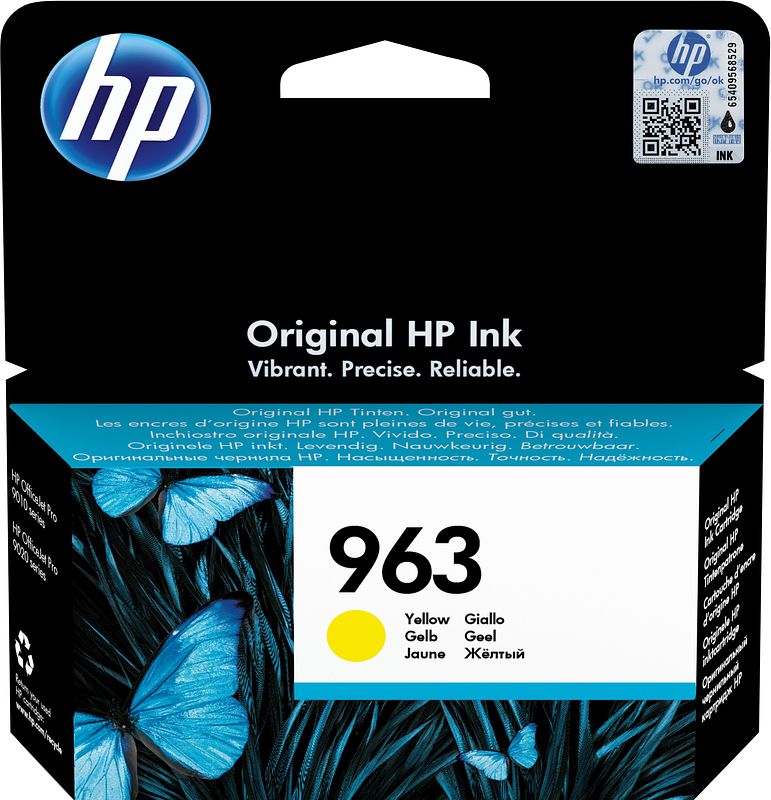 Foto van Hp 963 ink yellow inkt geel