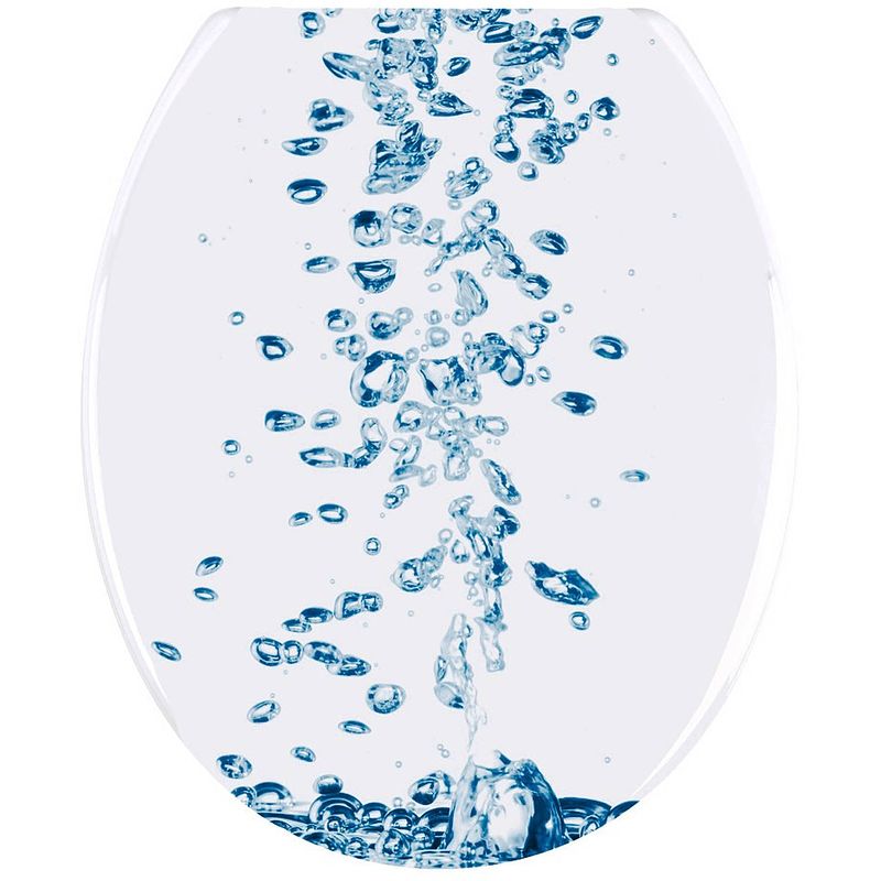 Foto van Wenko wc-bril soda 37,5 x 45 cm duroplast wit/blauw