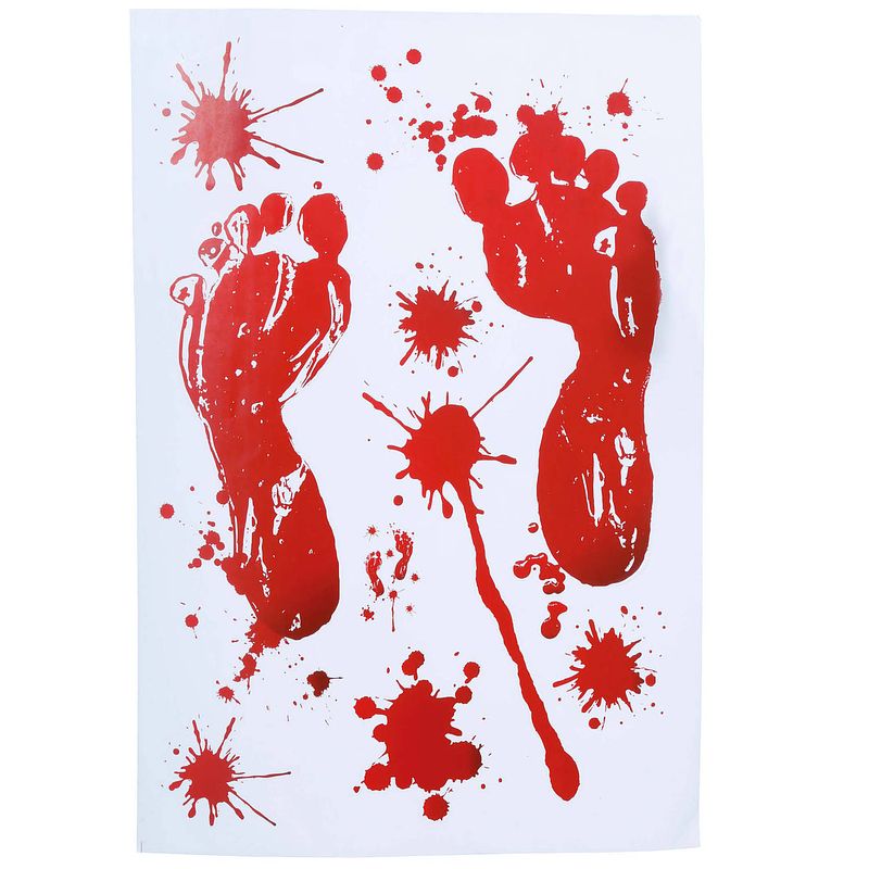 Foto van Fiestas horror raamstickers bloedspetters - 25 x 35 cm - herbruikbaar - halloween thema decoratie/versiering - feeststic