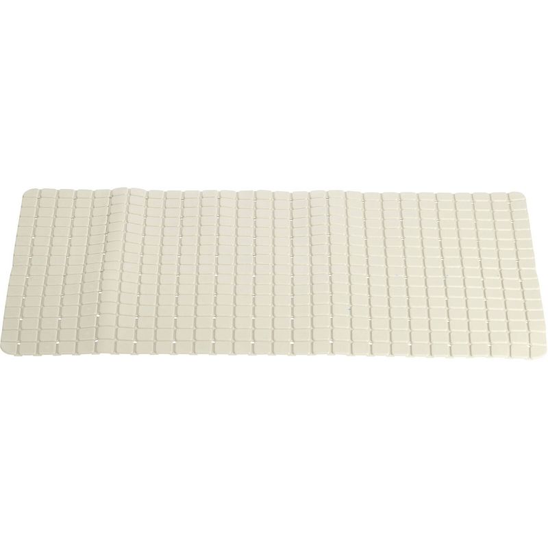 Foto van Anti-slip badmat creme wit 69 x 39 cm rechthoekig - badmatjes