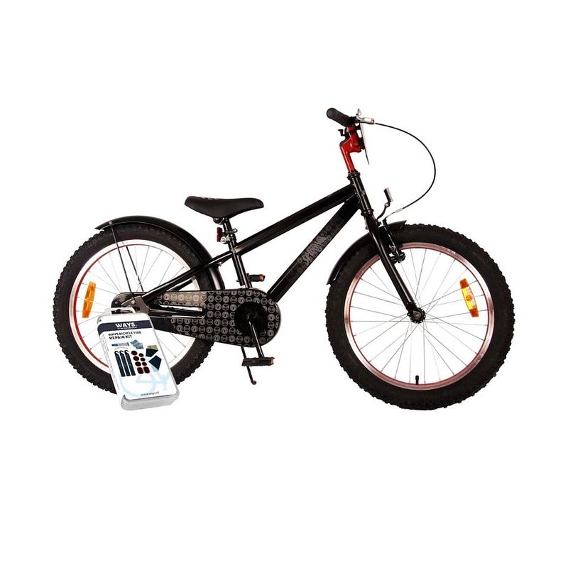 Foto van Volare kinderfiets spider-man - 20 inch - zwart - inclusief ways bandenplakset