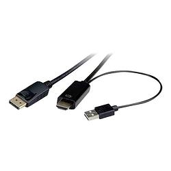 Foto van Roline hdmi / displayport / usb aansluitkabel displayport stekker, hdmi-a stekker, usb-a stekker 3 m zwart 11.04.5993 afgeschermd hdmi-kabel