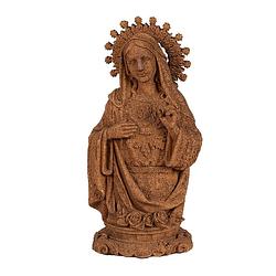 Foto van Clayre & eef decoratie beeld maria 28 cm bruin polyresin religious sculpture bruin religious sculpture