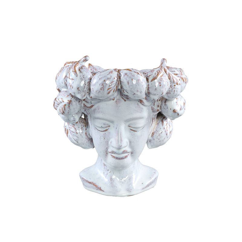 Foto van Ptmd alani white glazed ceramic statue of women head a