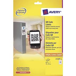 Foto van Produktetiket avery 35x35mm wit 25 vel 35 etiketten per vel