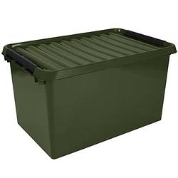 Foto van Sunware - q-line opbergbox recycled 62l groen zwart - 60 x 40 x 34 cm