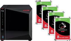 Foto van Asustor as5304t + seagate ironwolf st8000vn004 8tb quad pac