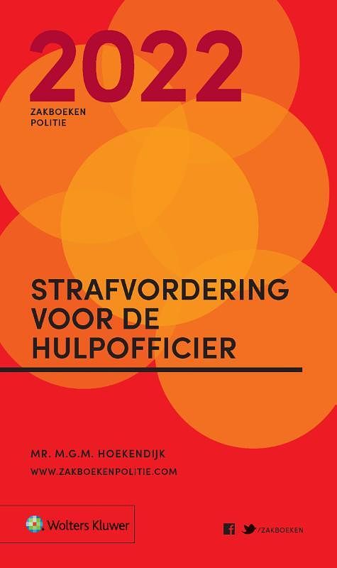 Foto van Zakboek strafvordering voor de hulpofficier 2022 - m.g.m. hoekendijk - paperback (9789013166354)