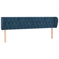 Foto van The living store hoofdeind - - bedmeubelen - 203x23x78/88 cm - donkerblauw