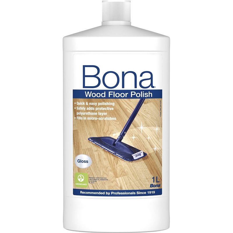 Foto van Bona houten vloer polish glans - 1 liter - houten vloer onderhoud - beschermend - glansherstellend