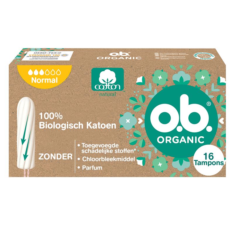 Foto van O.b. organic normal tampons 16 stuks bij jumbo