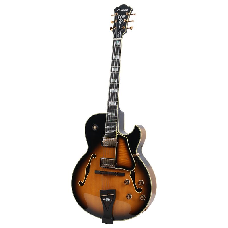 Foto van Ibanez lgb300 george benson signature vintage yellow sunburst