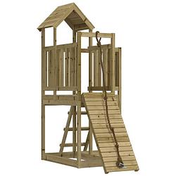 Foto van Vidaxl speelhuis met klimwand geïmpregneerd grenenhout