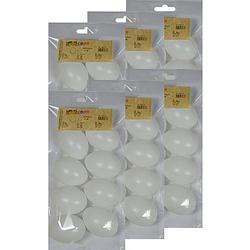 Foto van 48x plastic eitjes wit 6 cm decoratie/versiering - feestdecoratievoorwerp