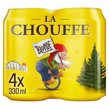 Foto van La chouffe blond belgisch bier blik 4 x 330ml bij jumbo