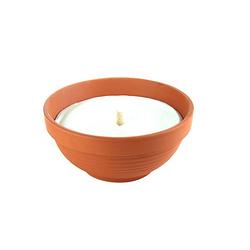 Foto van Cosy & trendy tuinkaars maxi in terracotta pot (30 uur)