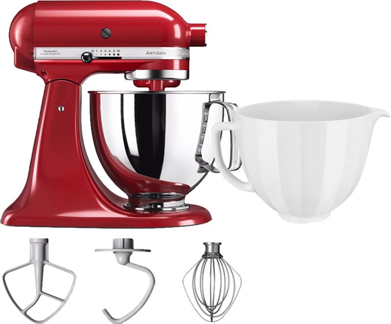 Foto van Kitchenaid artisan mixer 5ksm125 keizerrood + extra mengkom