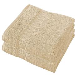 Foto van De witte lietaer handdoek stephanie 50 x 100 cm beige 2 stuks