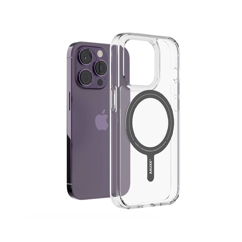 Foto van Apple iphone 14 pro - telefoonhoesje - backcover - hoesje - magsafe - shock proof - iring® - transparant