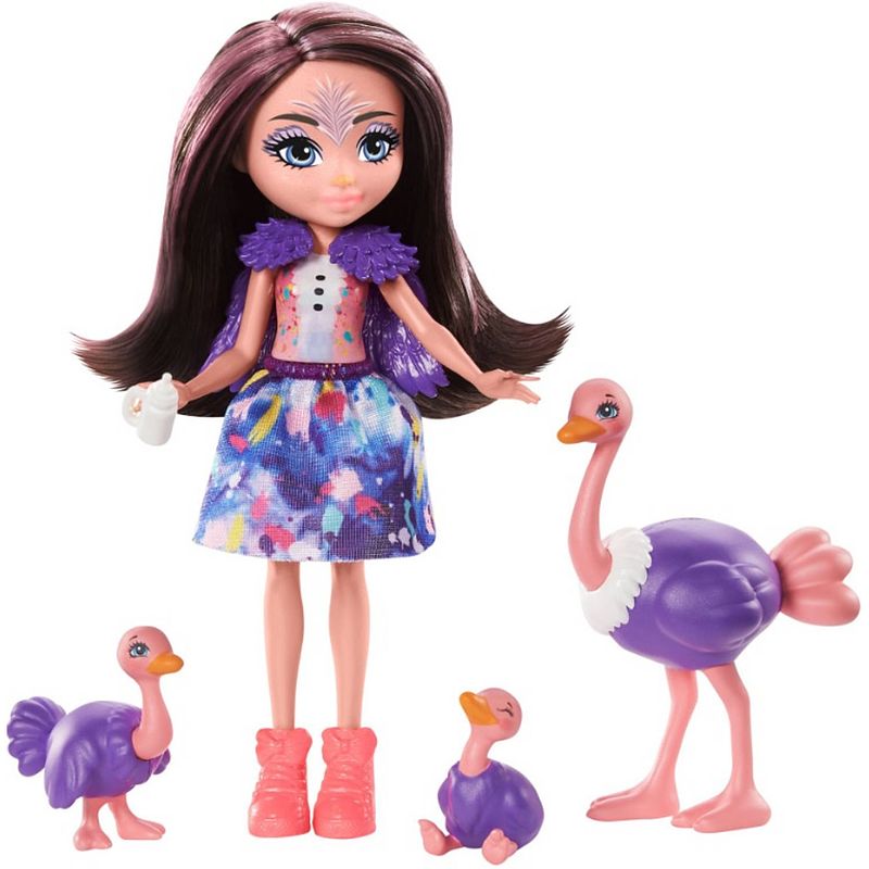 Foto van Enchantimals tienerpop ofelia ostrich meisjes 15 cm paars/roze