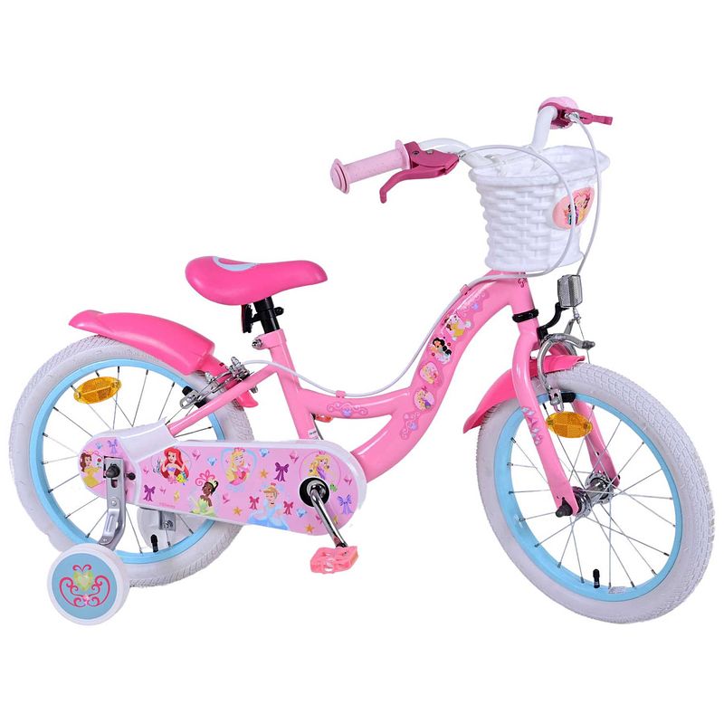 Foto van Disney princess kinderfiets - meisjes - 16 inch - roze - twee handremmen