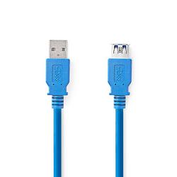 Foto van Nedis usb-kabel - blauw - 1.00 m