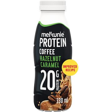 Foto van Melkunie protein coffee hazelnut caramel flavoured 330ml bij jumbo