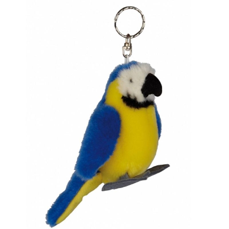 Foto van Blauwe papegaaien sleutelhanger 10 cm - knuffel sleutelhangers