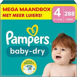 Foto van Pampers - baby dry - maat 4 - mega maandbox - 288 stuks - 9/14 kg