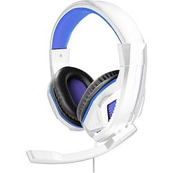 Foto van Steelplay hp41 over ear headset kabel gamen stereo wit-blauw volumeregeling, microfoon uitschakelbaar (mute)