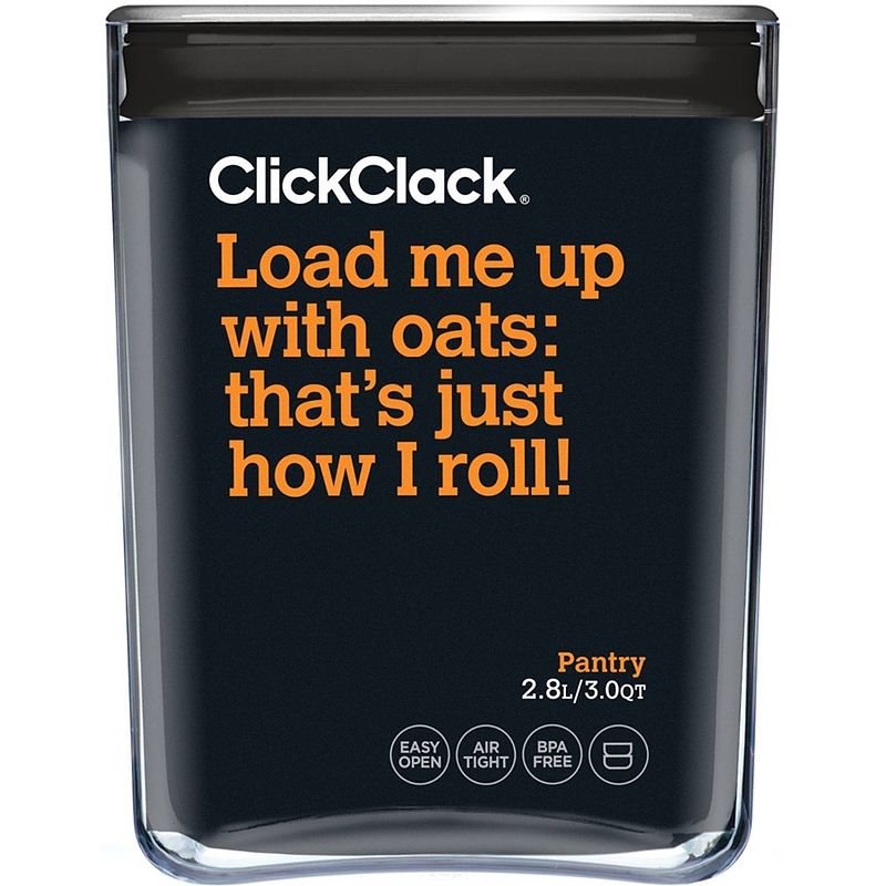 Foto van Clickclack vershoudbox pantry cube 2,8 l polycarbonaat zilver