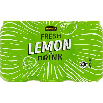 Foto van Jumbo fresh lemon flavour drink blikken 6 x 330ml