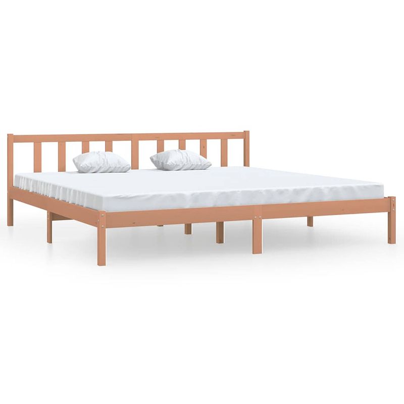 Foto van The living store bedframe - houten - honingbruin - 205.5 x 205.5 x 69.5 cm - 200 x 200 cm (- the living store)